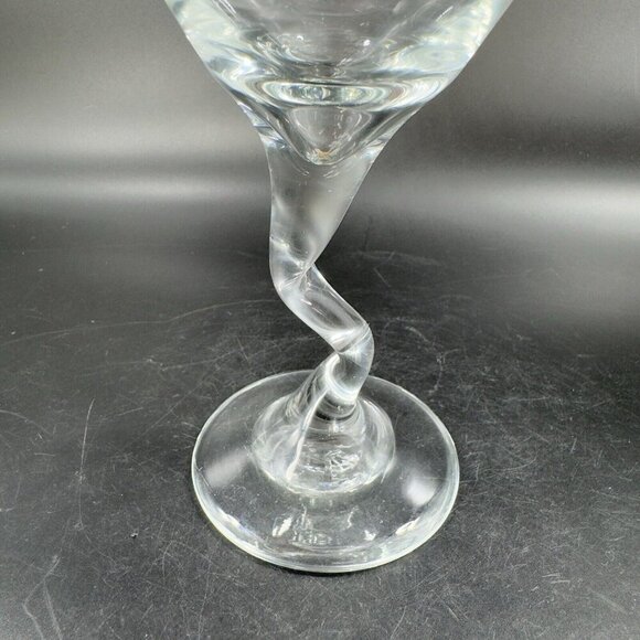 Martini Glasses Squiggle Cocktail Bent Stem Crooked Cocktail Set 2 Clear Glasses - Picture 7 of 14